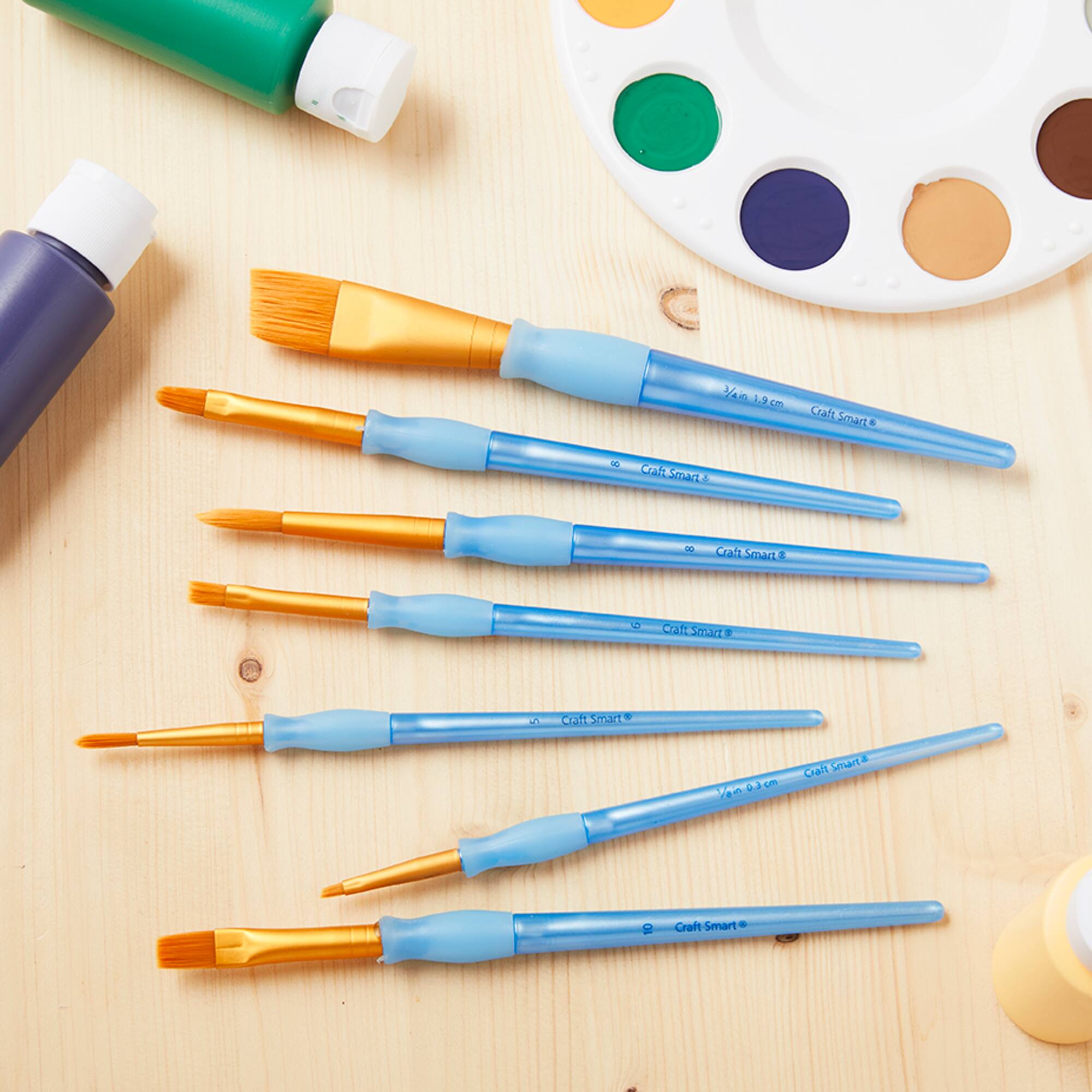 Golden Taklon Angular Variety 7 Piece Brush Set by Craft Smart®